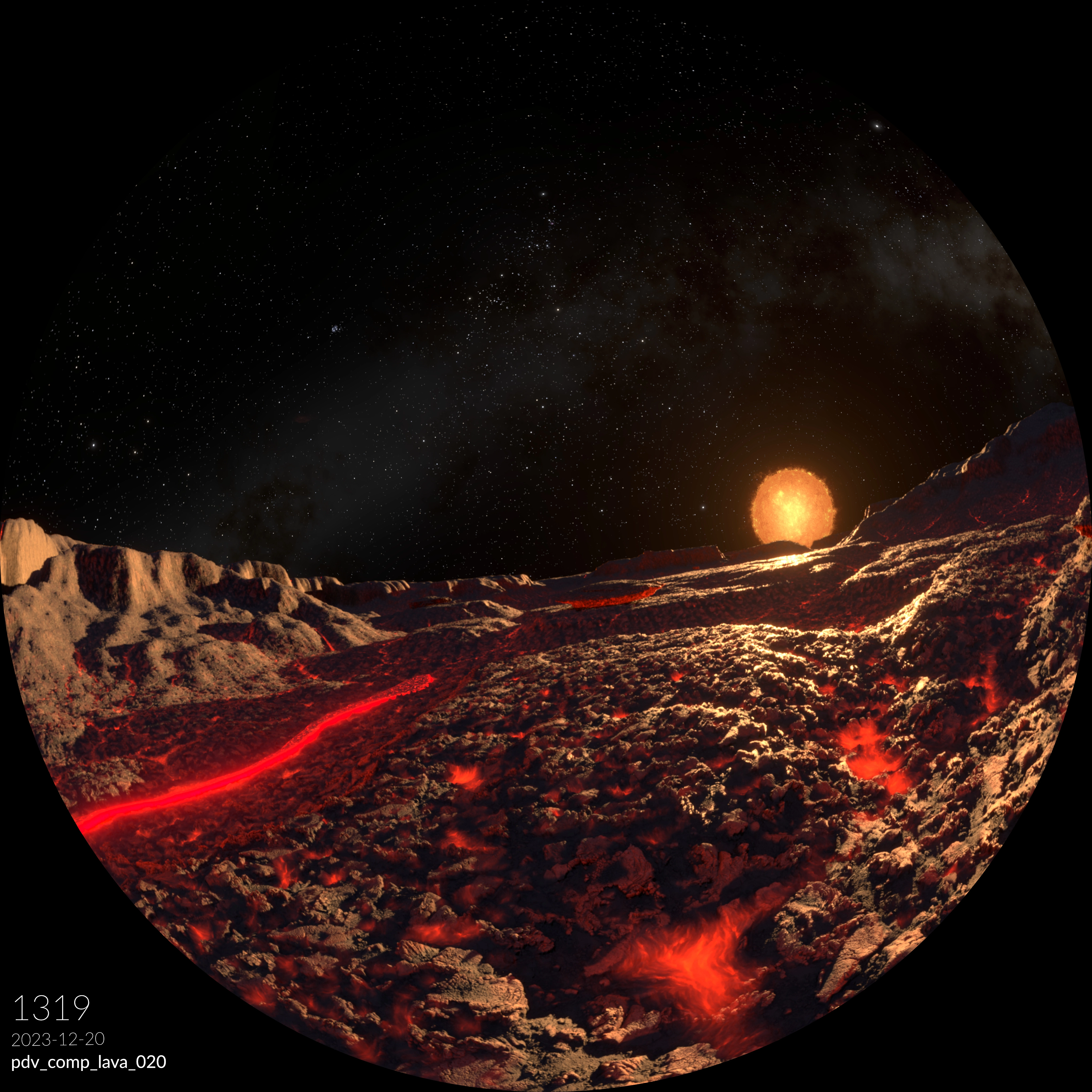 180-degree view of Lava Planet conditions