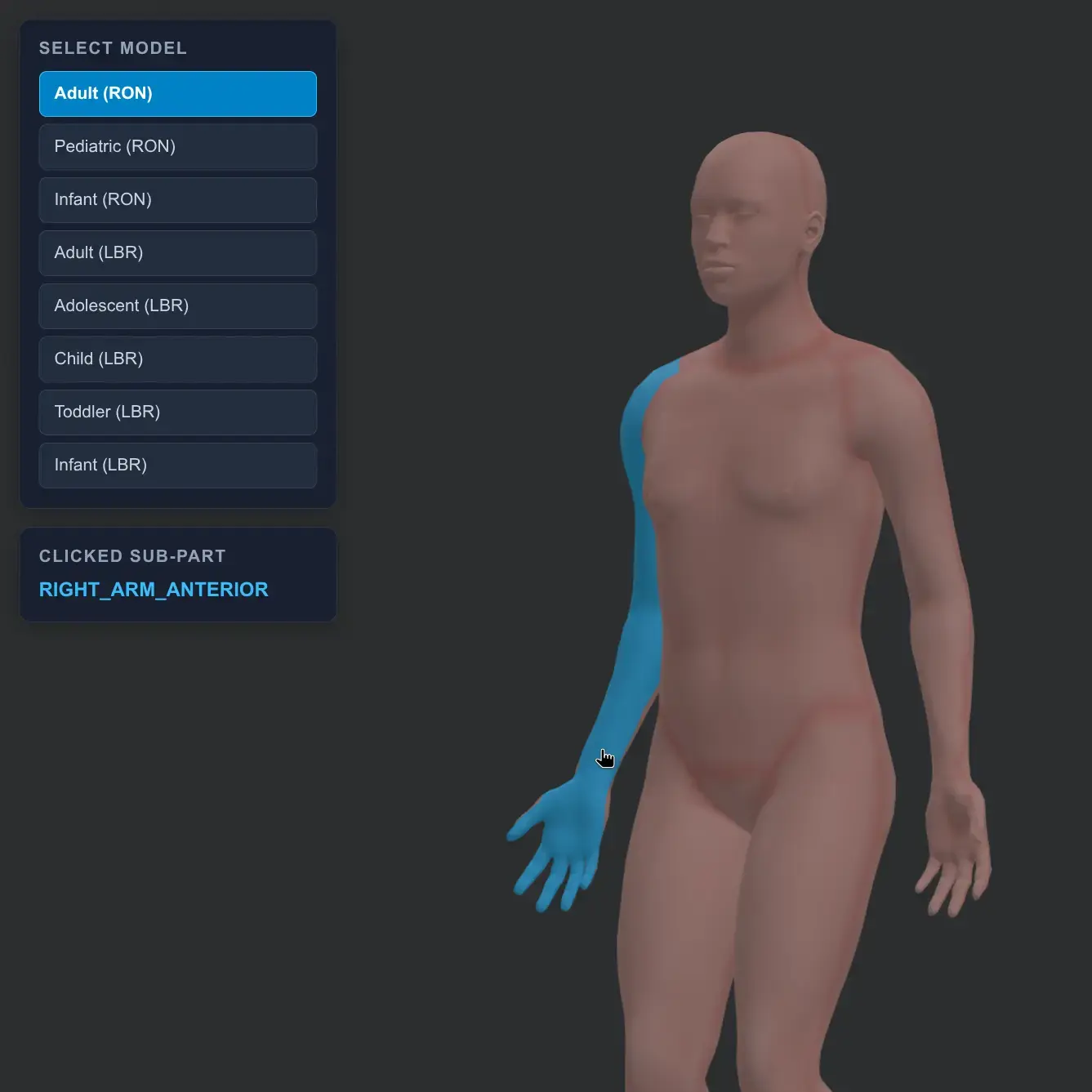 Interactive 3D Lund-Browder and Rule-of-Nines burn charts